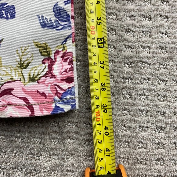 Blue Notes Floral Jeans Women 34 White Denim Pants Low Rise Super Skinny 34X30 - Picture 8 of 16